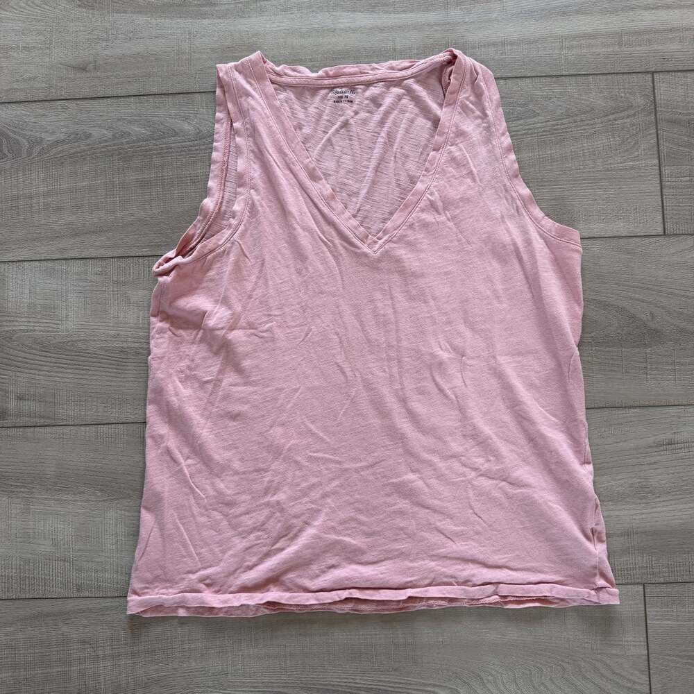 Madewell Womens M Pink V-Neck Tank Top Sleeveless